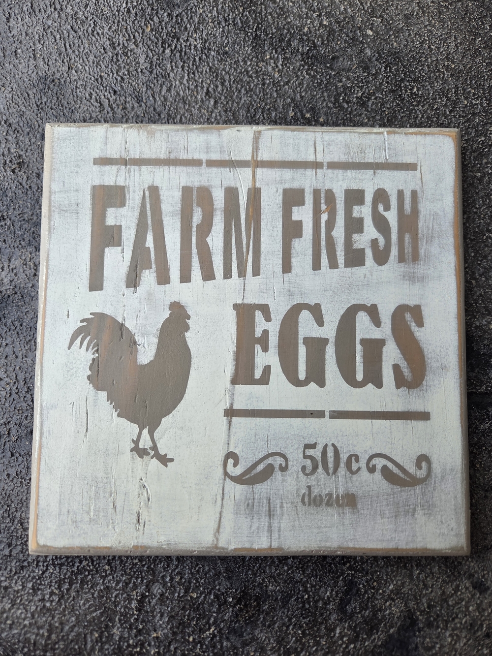 Hand Crafted Farm Fresg Eggs Cream And Tan Neutral Wall Plaque